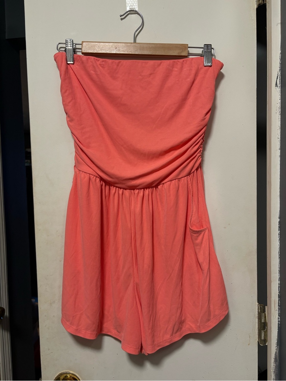 wild fable Strapless Coral Romper size small